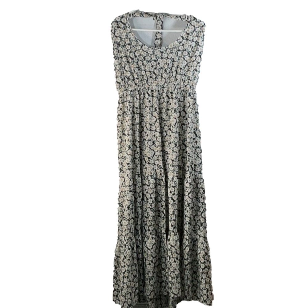Pretty Garden Floral Halter Maxi Dress Size Large